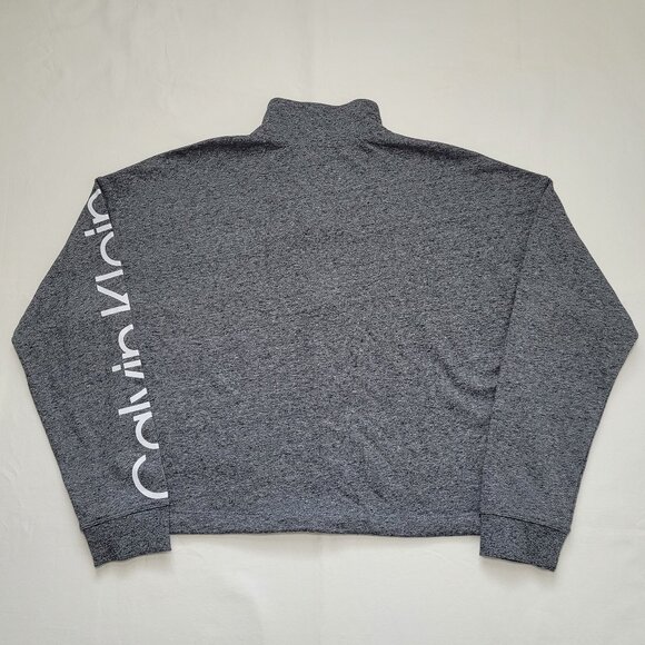 Calvin Klein Cropped Sweatshirt Performance Womens Pullover Gray 1/4 Zip Sz M - Picture 3 of 13